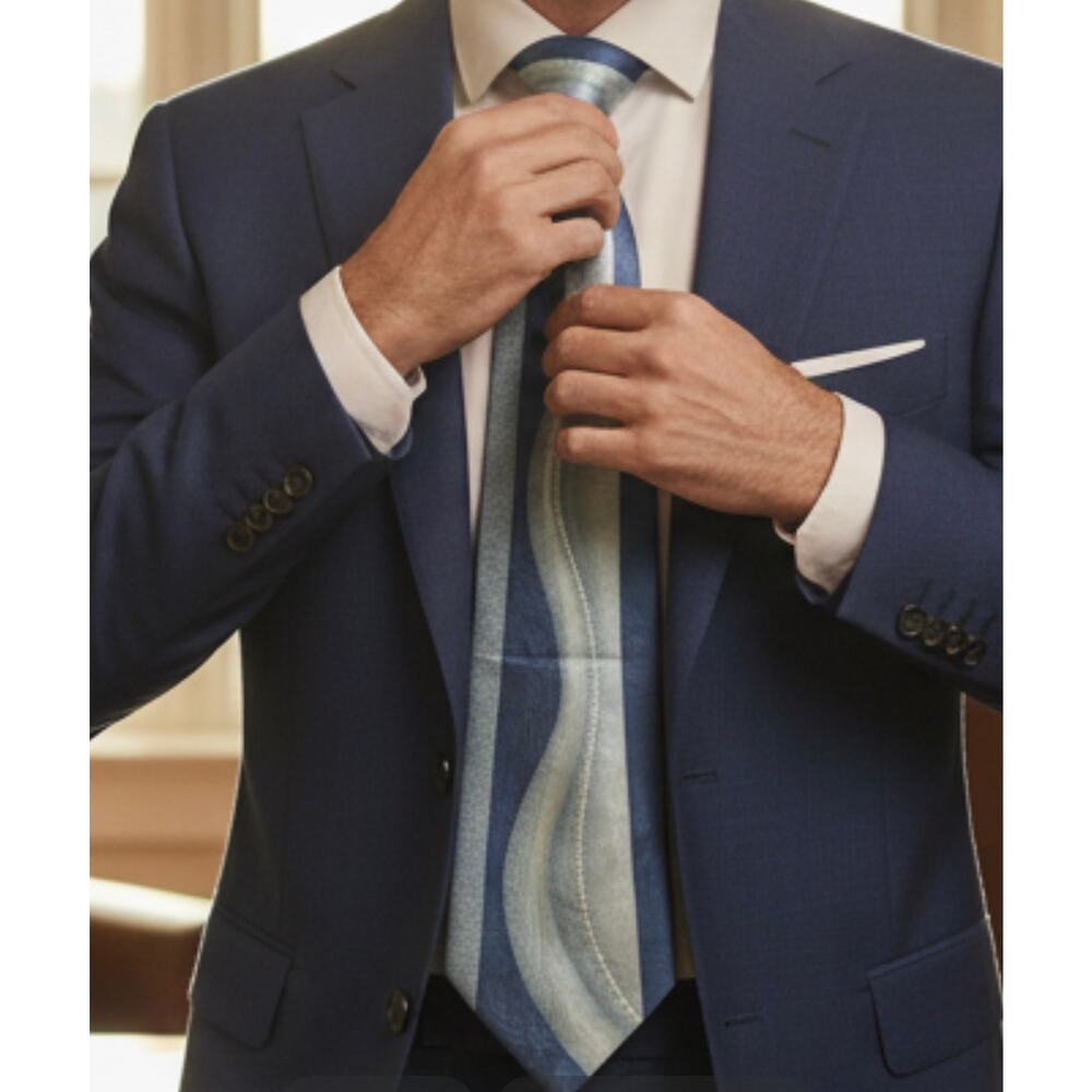 Stacy Adams mens silk necktie blue